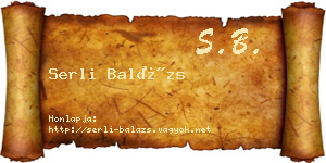 Serli Balázs névjegykártya