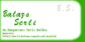 balazs serli business card